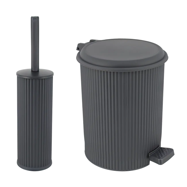 Σετ πεντάλ-πιγκάλ "ΝΟΣΤΑΛΓΙΑ" από πλαστικό σε χρώμα ανθρακί 7Lt