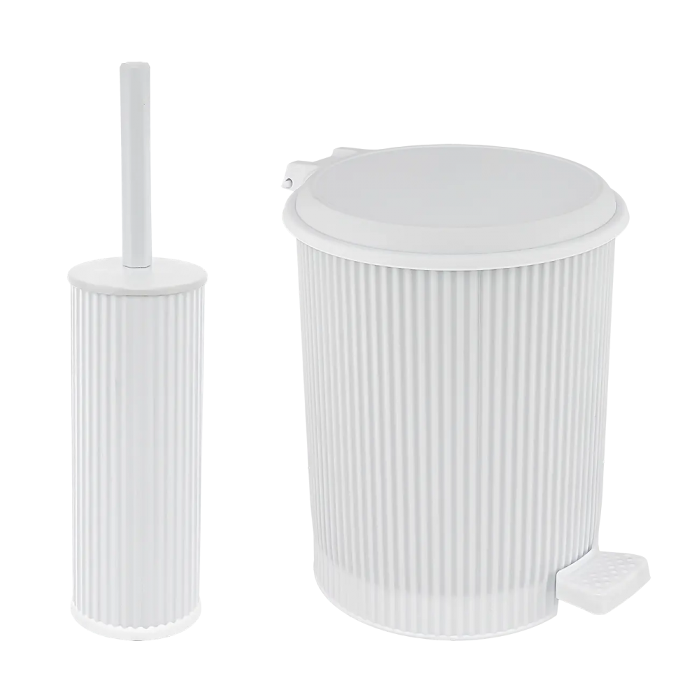 Σετ πεντάλ-πιγκάλ "ΝΟΣΤΑΛΓΙΑ" από πλαστικό σε χρώμα λευκό 7Lt