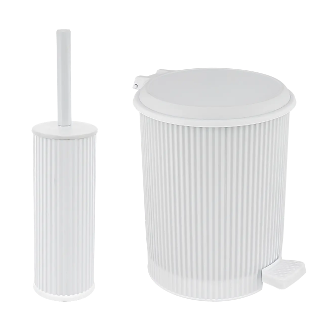 Σετ πεντάλ-πιγκάλ "ΝΟΣΤΑΛΓΙΑ" από πλαστικό σε χρώμα λευκό 7Lt