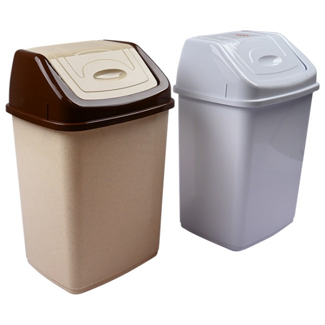Κάδος αιώρα από πλαστικό σε καφέ/μπεζ χρώμα 22x29x44 16L