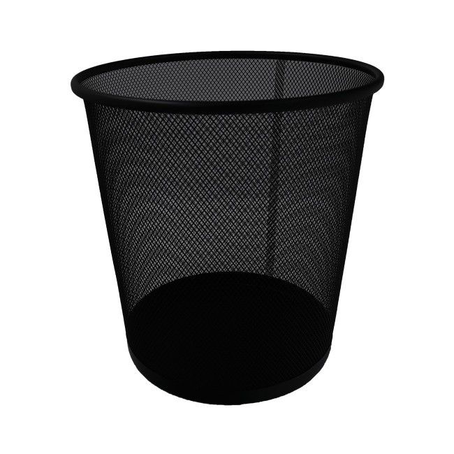 Καλάθι αχρήστων "SILVER" σε μαύρο χρώμα 26x26x28