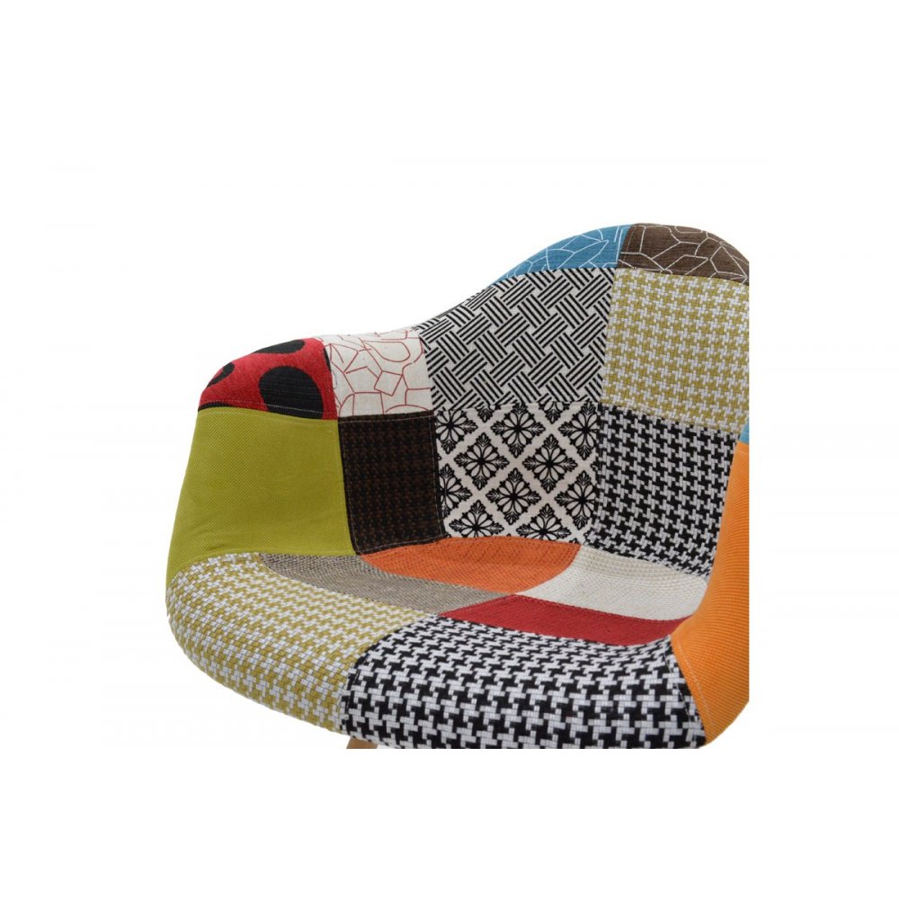 Πολυθρόνα "JULITA" με ύφασμα patchwork πολύχρωμο 59x61x82