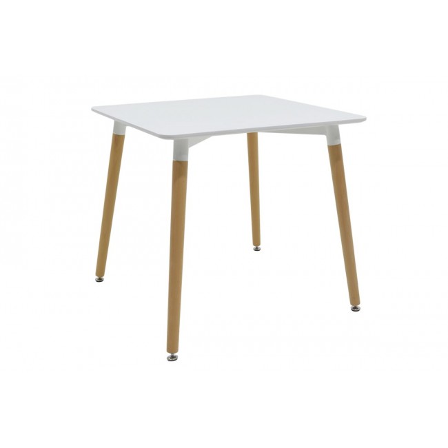 Τραπέζι "NATALI" από MDF/ξύλο σε χρώμα λευκό 80x80x76
