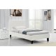 Κρεβάτι "NEVIL" μονό από τεχνόδερμα σε χρώμα λευκό ματ 106x212x87