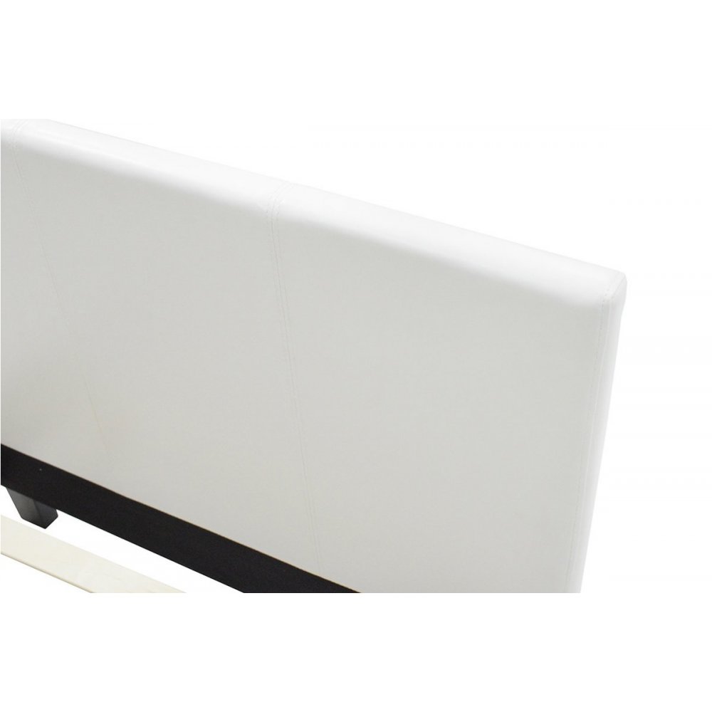 Κρεβάτι "NEVIL" μονό από τεχνόδερμα σε χρώμα λευκό ματ 106x212x87