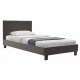 Κρεβάτι "NEVIL" μονό από τεχνόδερμα σε χρώμα καφέ ματ 106x212x87