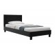 Κρεβάτι "NEVIL" μονό από τεχνόδερμα σε χρώμα μαύρο ματ 106x212x87