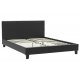 Κρεβάτι "NEVIL" διπλό από τεχνόδερμα σε χρώμα μαύρο ματ 156x212x87