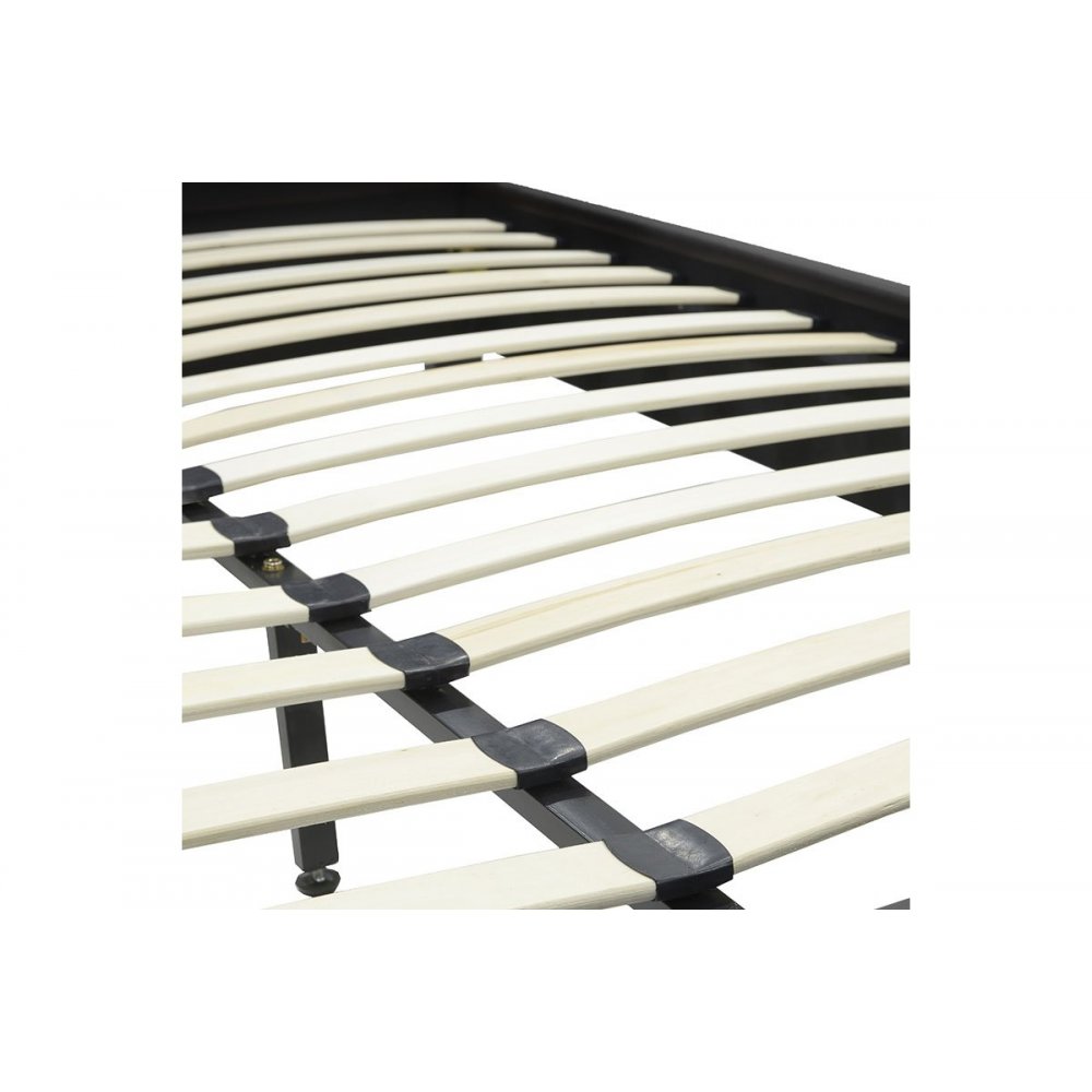 Κρεβάτι "NEVIL" διπλό από τεχνόδερμα σε χρώμα μαύρο ματ 156x212x87