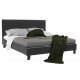 Κρεβάτι "NEVIL" διπλό από τεχνόδερμα σε χρώμα μαύρο ματ 156x212x87