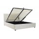 Κρεβάτι "ROI" διπλό από τεχνόδερμα σε χρώμα λευκό ματ με αποθηκευτικό χώρο 172x218x109