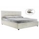Κρεβάτι "ROI" διπλό από τεχνόδερμα σε χρώμα λευκό ματ με αποθηκευτικό χώρο 172x218x109