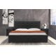Κρεβάτι "ROI" διπλό από τεχνόδερμα σε χρώμα μαύρο ματ με αποθηκευτικό χώρο 172x218x109
