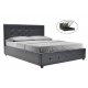 Κρεβάτι "ROI" διπλό από τεχνόδερμα σε χρώμα μαύρο ματ με αποθηκευτικό χώρο 172x218x109