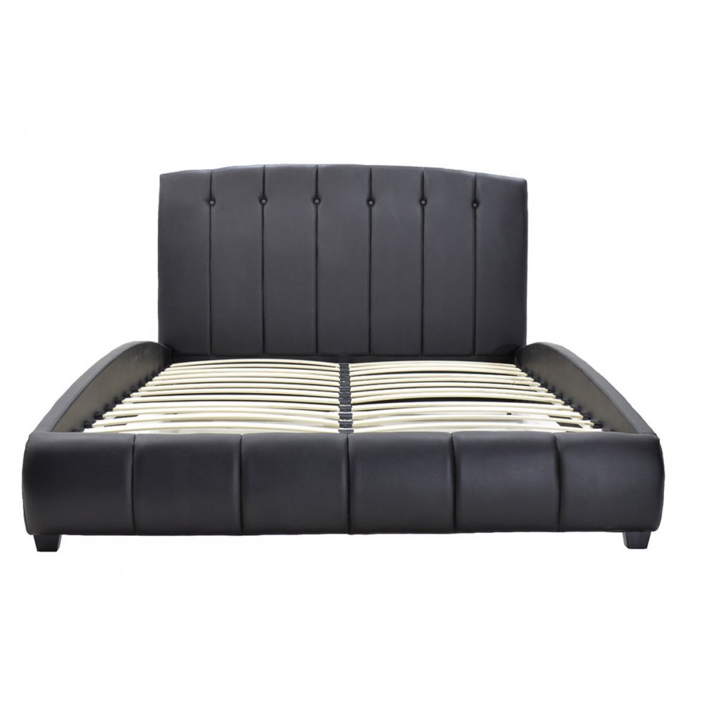 Κρεβάτι "ANATOLIA" διπλό από τεχνόδερμα σε χρώμα μαύρο 172x220x115