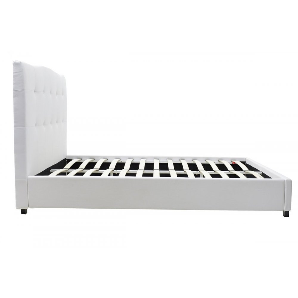 Κρεβάτι "BOLIVAR" διπλό με τεχνόδερμα σε χρώμα λευκό 170x217x123