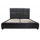 Κρεβάτι "AMAZON" διπλό από τεχνόδερμα σε χρώμα μαύρο 178x216x128
