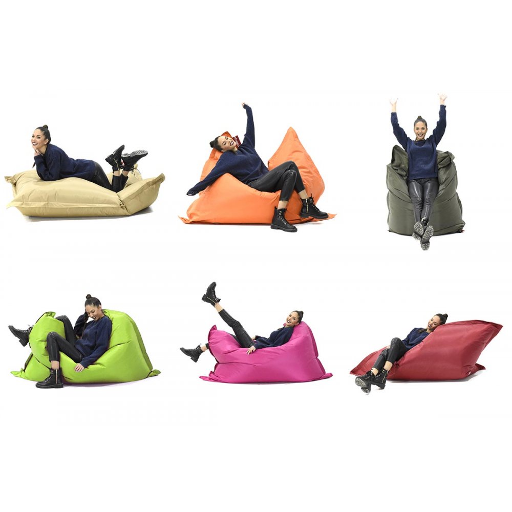 Πουφ μαξιλάρι "PIGRO" υφασμάτινο σε χρώμα γκρι 175x135x25