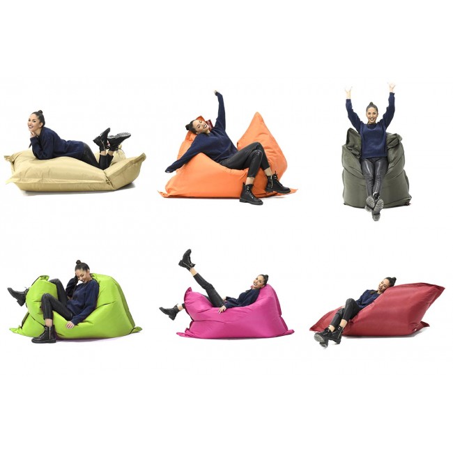 Πουφ μαξιλάρι "PIGRO" υφασμάτινο σε χρώμα γκρι 175x135x25