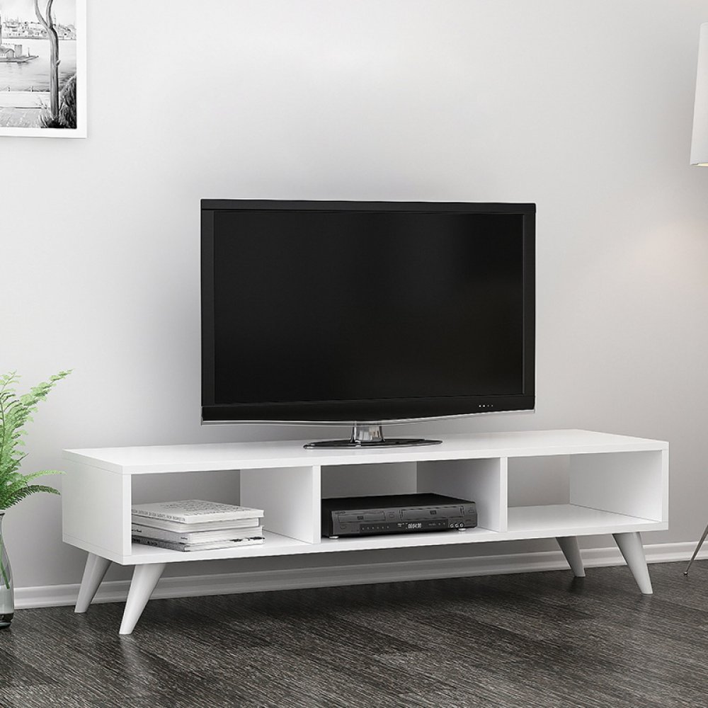 Έπιπλο τηλεόρασης "MANOLYA" σε χρώμα λευκό 120x35x40