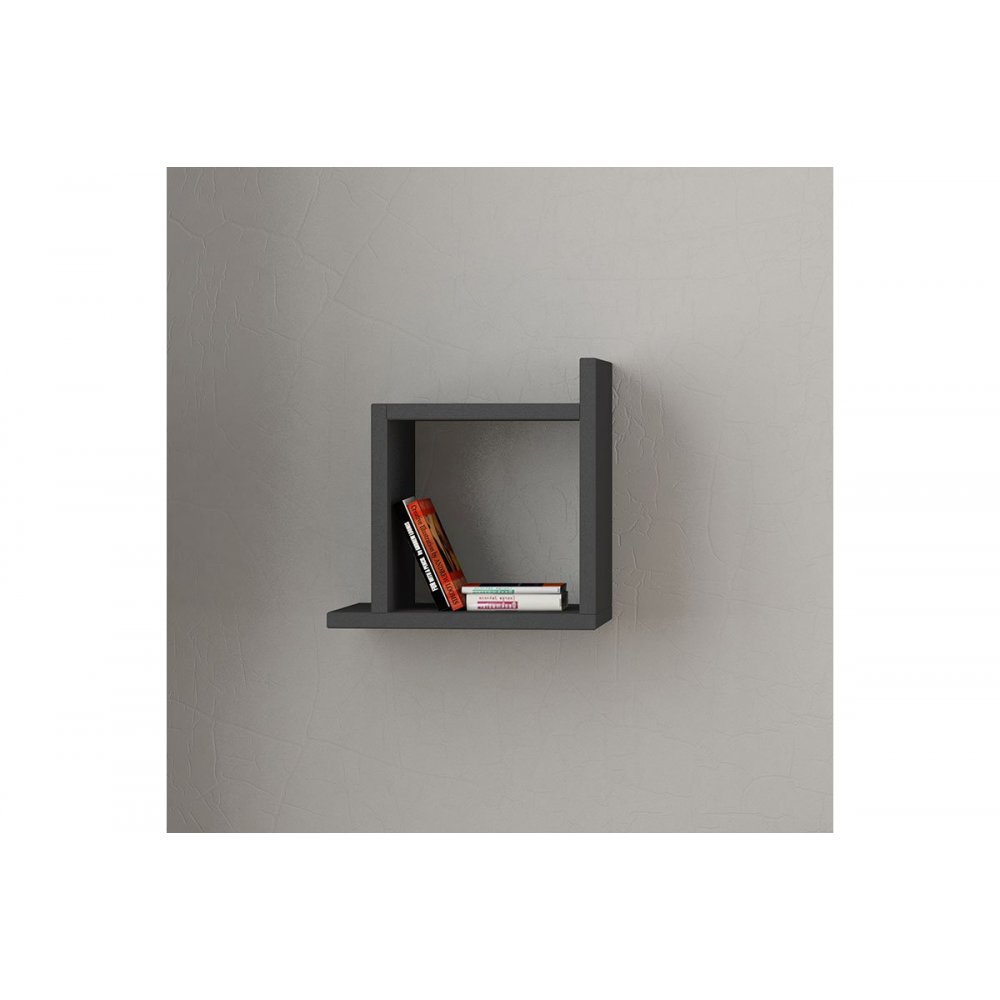 Eπιτοίχιο ράφι "KUTU" σε χρώμα ανθρακί 30x22x30