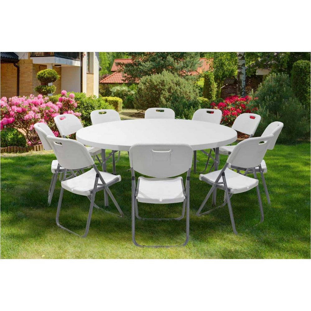 Τραπέζι catering-συνεδρίου "COMFORT" στρόγγυλο σε λευκό χρώμα Φ184x74