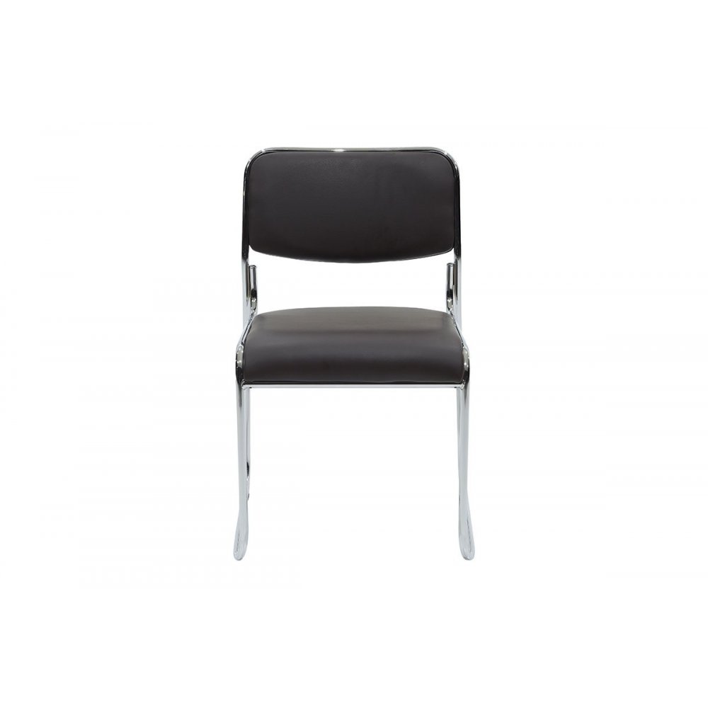 Καρέκλα επισκέπτη "CORINA" με τεχνόδερμα σε χρώμα καφέ 52x46x76