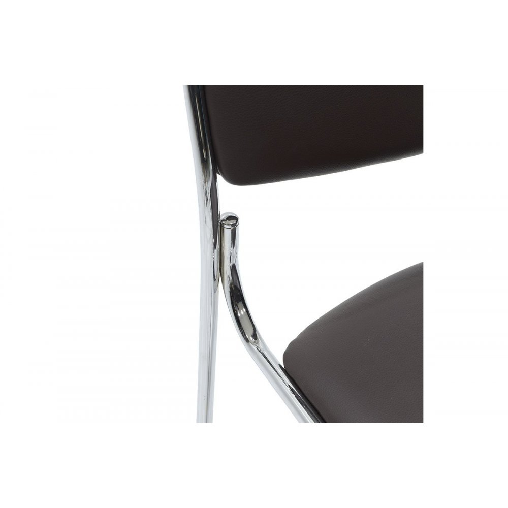 Καρέκλα επισκέπτη "CORINA" με τεχνόδερμα σε χρώμα καφέ 52x46x76