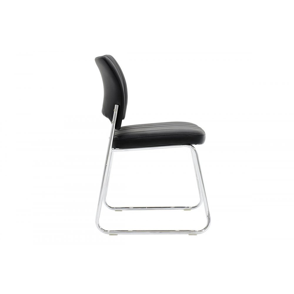 Καρέκλα επισκέπτη "EVELIA" από τεχνόδερμα σε χρώμα μαύρο 44x54x82