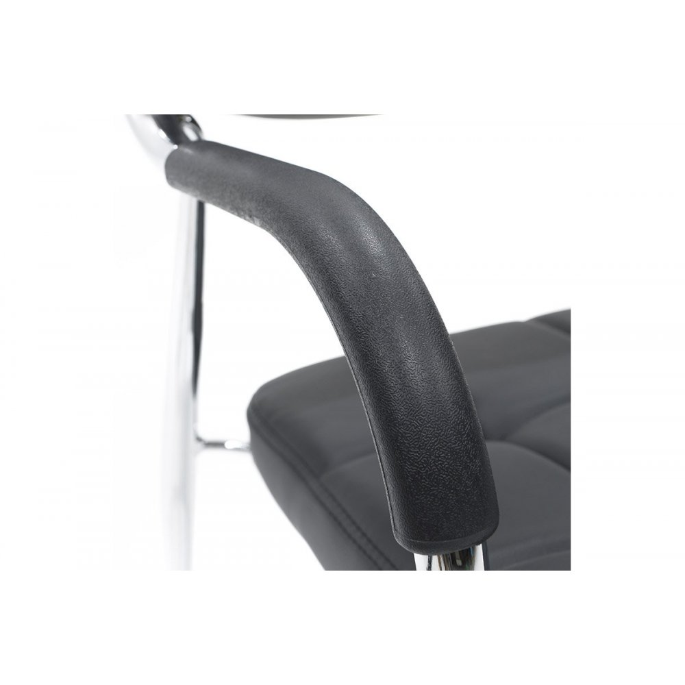Πολυθρόνα επισκέπτη "FLORIDA" με τεχνόδερμα σε χρώμα μαύρο 52x52x86