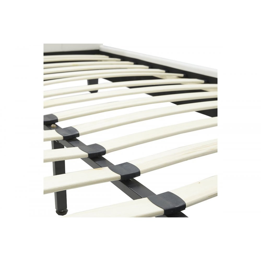 Κρεβάτι "NEVIL" διπλό από τεχνόδερμα σε χρώμα λευκό ματ 156x212x87