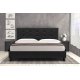 Κρεβάτι "DESI" διπλό με τεχνόδερμα σε χρώμα μαύρο ματ 170x216x96