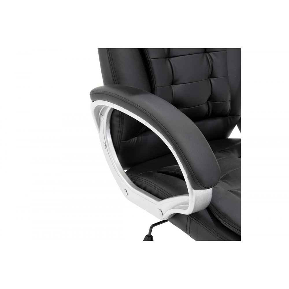 Πολυθρόνα διευθυντή "JERI" από τεχνόδερμα σε χρώμα μαύρο 64x63x119/125