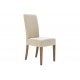 Καρέκλα "DITTA" από μασίφ ξύλο και ύφασμα σε χρώμα μπεζ 44x45x96