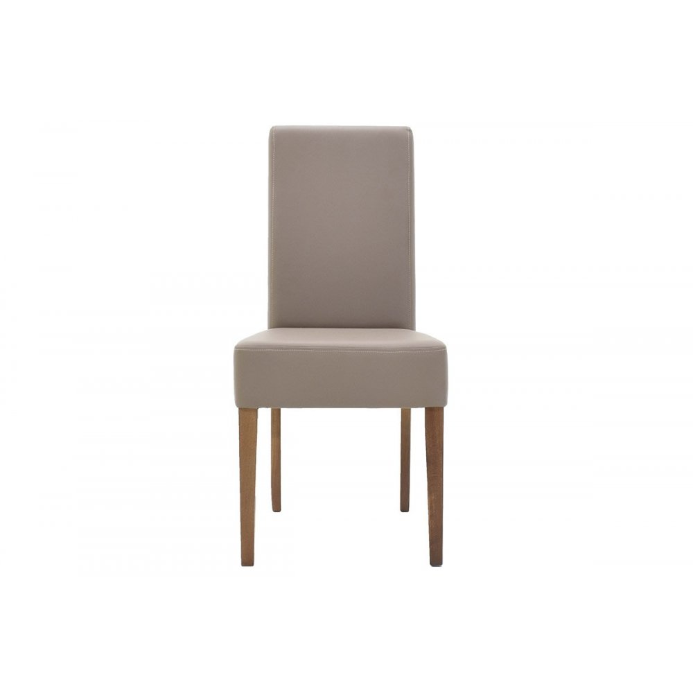 Καρέκλα "DITTA" απο μασίφ ξύλο και τεχνόδερμα σε χρώμα μόκα 44x45x96