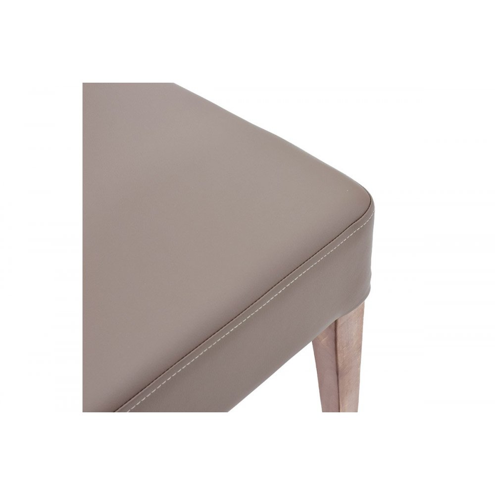 Καρέκλα "DITTA" απο μασίφ ξύλο και τεχνόδερμα σε χρώμα μόκα 44x45x96