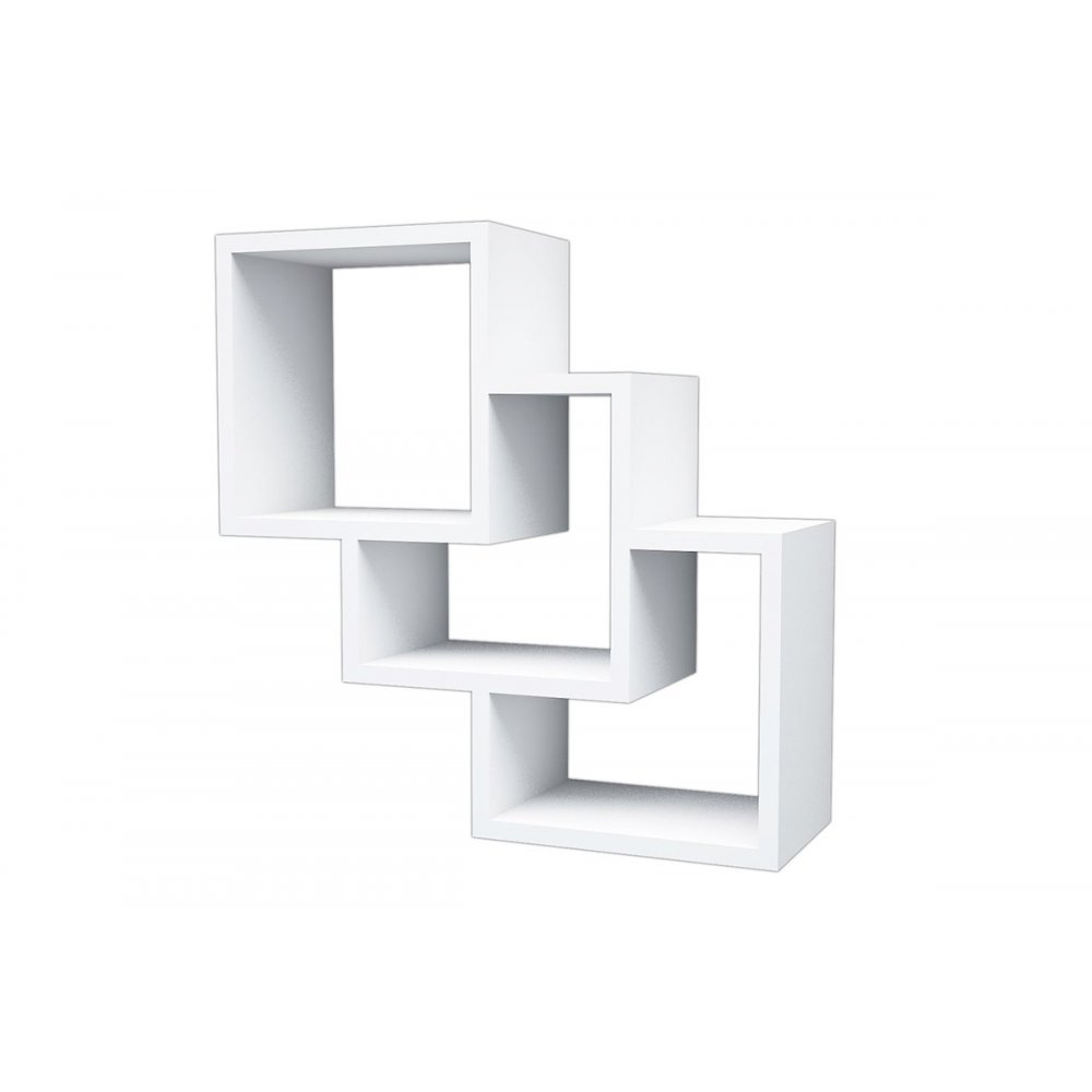 Ραφιέρα τοίχου "ΤREE BOX" σε χρώμα λευκό  57,9x19,5x57,7