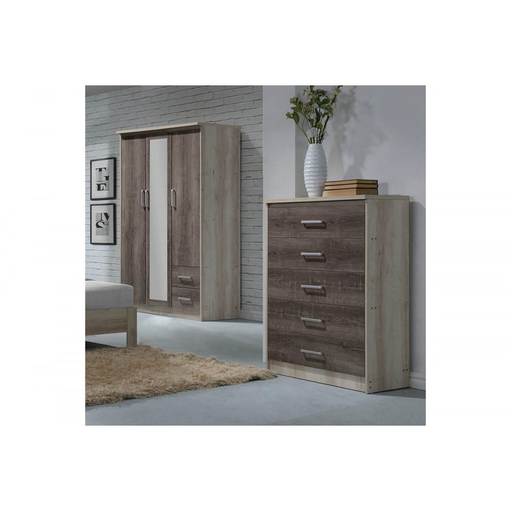 Συρταριέρα "OLYMPUS" σε χρώμα castillo-toro δρυς 80x40x95