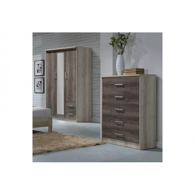 Συρταριέρα "OLYMPUS" σε χρώμα castillo-toro δρυς 80x40x95