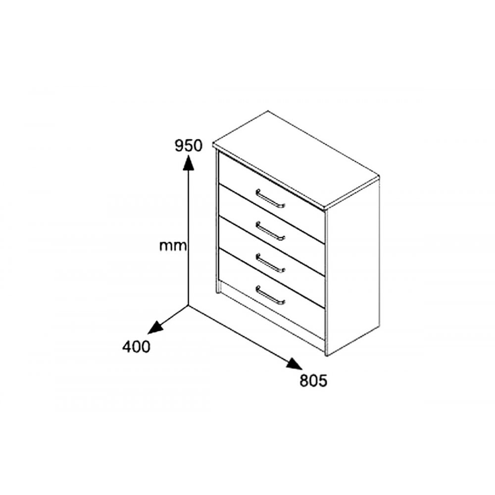 Συρταριέρα "OLYMPUS" σε χρώμα castillo-toro δρυς 80x40x95