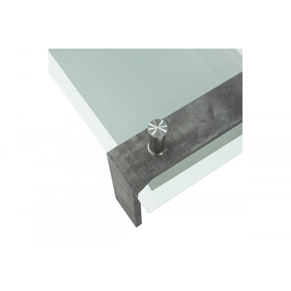 Τραπέζι σαλονιού "MAIHA" γυάλινο σε χρώμα γκρι cement 100x60x42,5