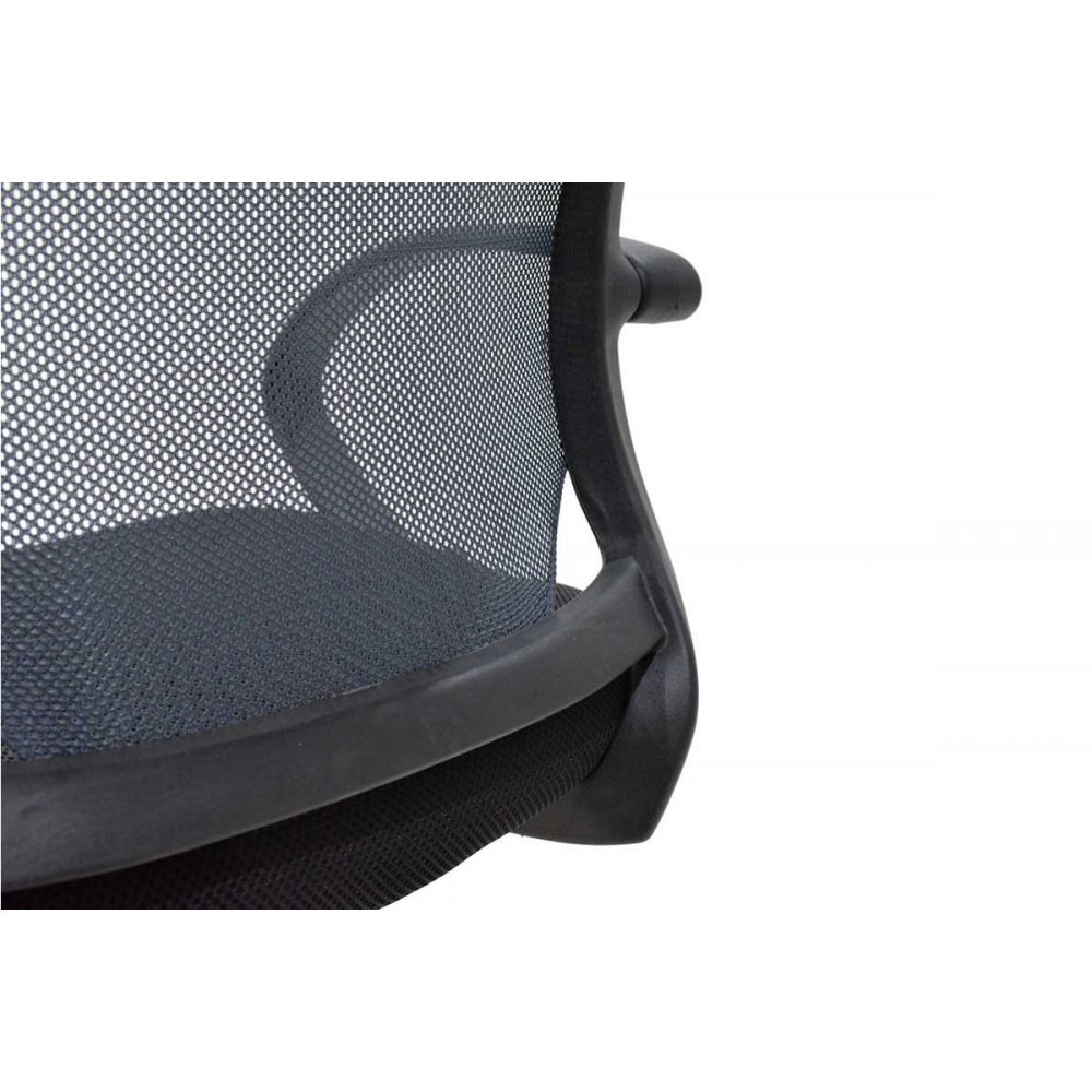 Πολυθρόνα εργασίας "ZENIA" με ύφασμα mesh σε μαύρο-γκρι χρώμα 74x62x113/123