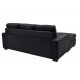 Γωνιακός καναπές "BETTY" αναστρέψιμος υφασμάτινος σε χρώμα μαύρο 200x160x90
