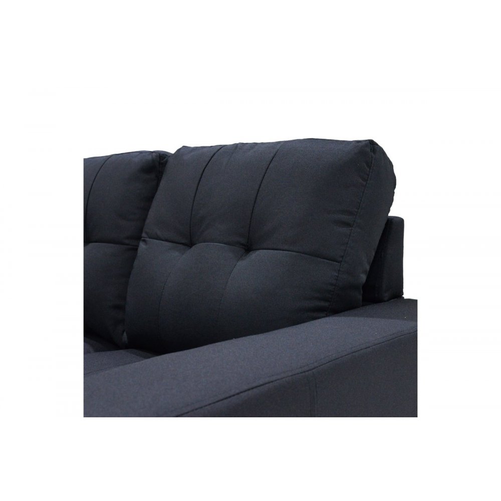 Γωνιακός καναπές "BETTY" αναστρέψιμος υφασμάτινος σε χρώμα μαύρο 200x160x90