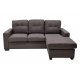 Γωνιακός καναπές "BETTY" αναστρέψιμος υφασμάτινος σε χρώμα καφέ 200x160x90