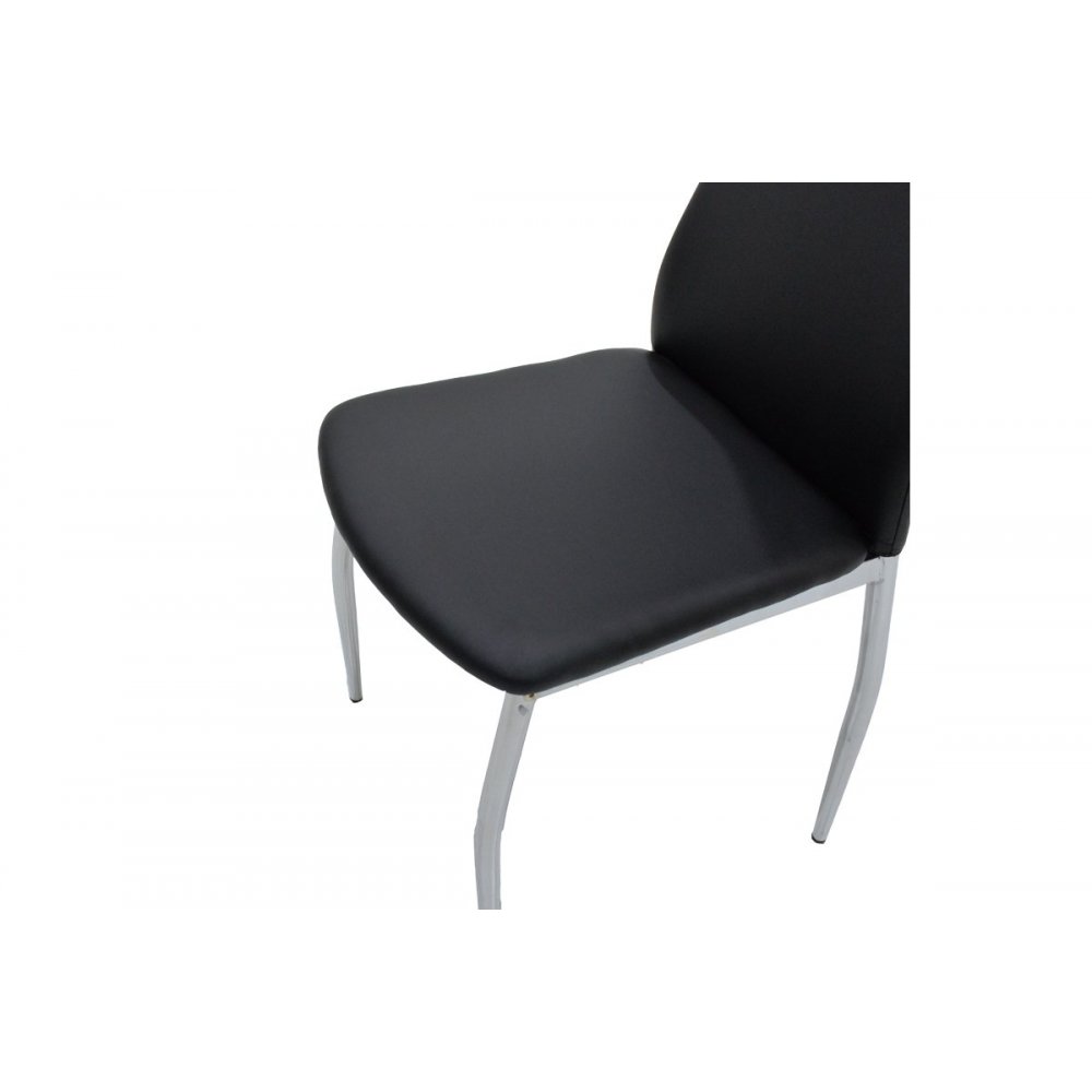 Καρέκλα "JELLA" μεταλλική χρωμίου-pu σε μαύρο χρώμα 41x46x100