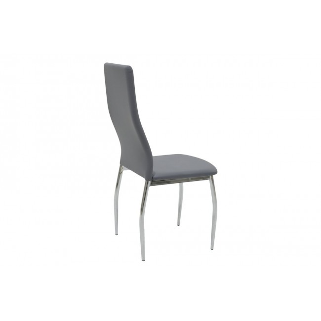 Καρέκλα "JELLA" μεταλλική χρωμίου-pu σε χρώμα γκρι 41x46x100