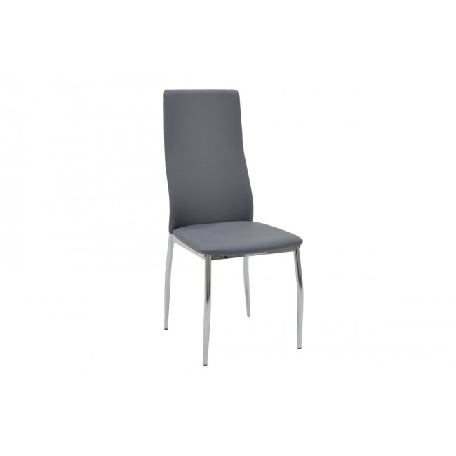 Καρέκλα "JELLA" μεταλλική χρωμίου-pu σε χρώμα γκρι 41x46x100