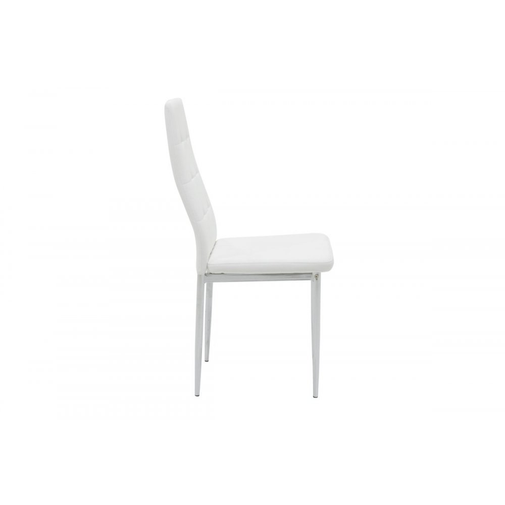 Καρέκλα "CUBE" μεταλλική από τεχνόδερμα σε χρώμα λευκό  41x46x97