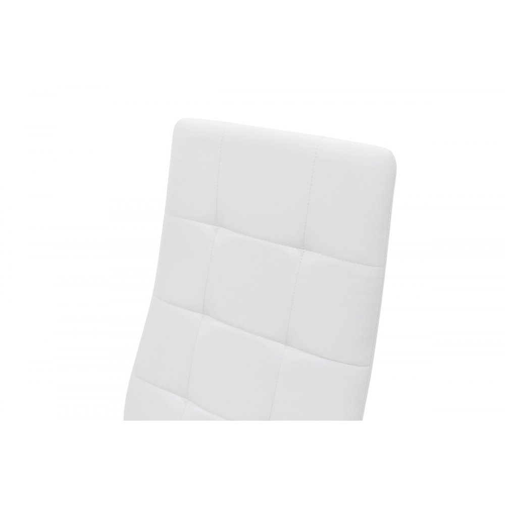 Καρέκλα "CUBE" μεταλλική από τεχνόδερμα σε χρώμα λευκό  41x46x97